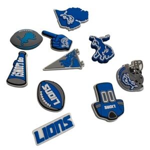 Detroit lions shoe charms new 10 in pack